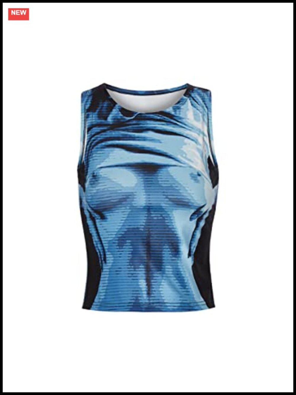 Sleeveless Halter Crop Top Body Print Casual Summer Going Out